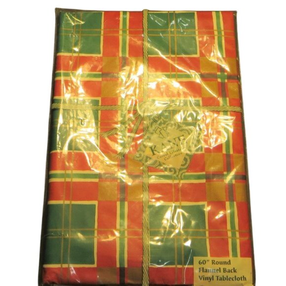 Pair Of Christmas Vinyl Tablecovers  60 Inch Round New In Packages Holiday Decor - Picture 4 of 6